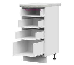 Корпус кухонного шкафа нижнего с 4 ящиками 400 ПВ (белый)