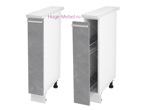 Нижний кухонный шкаф бутылочница 150 Бетон (бетон серый)