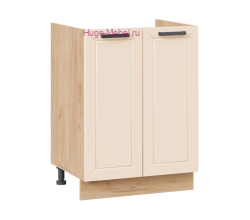 Кухонный шкаф под мойку 600 Альфа (брюле) корпус крафт