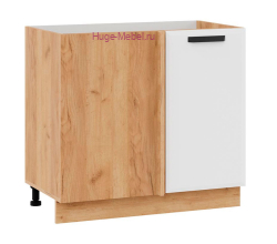 Шкаф кухонный угловой нижний 1000 Призма (белый супермат) корпус крафт