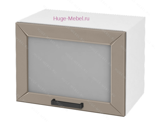 Горизонтальный кухонный стеклянный шкаф 500 Альфа (латте)