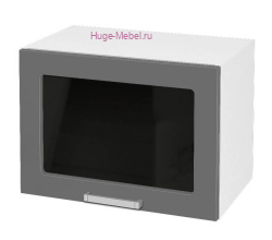 Горизонтальный кухонный стеклянный шкаф 500 Катрин (софт графит)