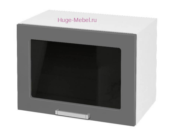 Горизонтальный кухонный стеклянный шкаф 500 Катрин (софт графит)