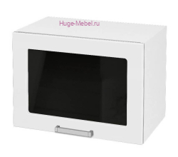 Горизонтальный кухонный стеклянный шкаф 500 Катрин (софт вайт)