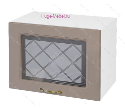 Горизонтальный кухонный стеклянный шкаф 500 Модена (дуб кофе)