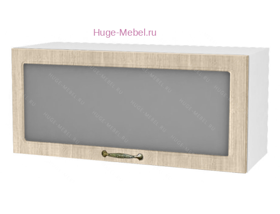 Горизонтальный кухонный стеклянный шкаф 800 Юлия (дуб сонома)