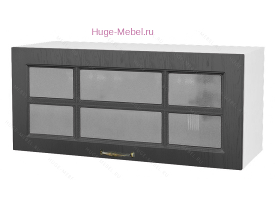 Горизонтальный кухонный стеклянный шкаф 800 Мария (графит)