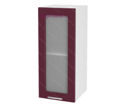 Кухонный шкаф верхний со стеклом 300 Ксения (бордо)
