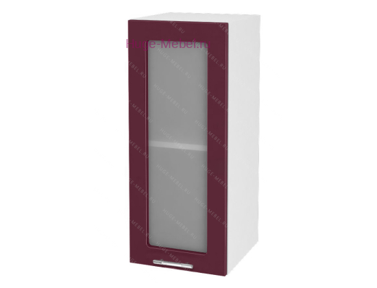 Кухонный шкаф верхний со стеклом 300 Ксения (бордо)