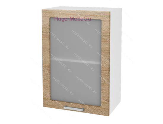 Кухонный шкаф верхний со стеклом 500 Бетон (дуб сонома)