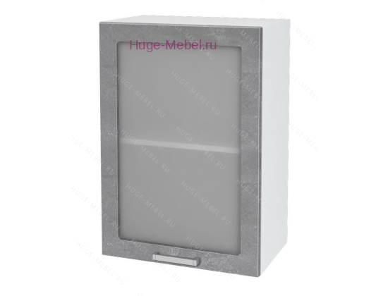 Кухонный шкаф верхний со стеклом 500 Бетон (бетон серый)