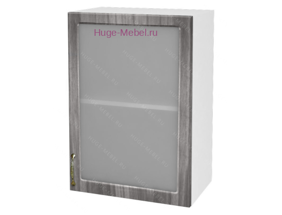 Кухонный шкаф верхний со стеклом 500 Юлия (сандал серый)
