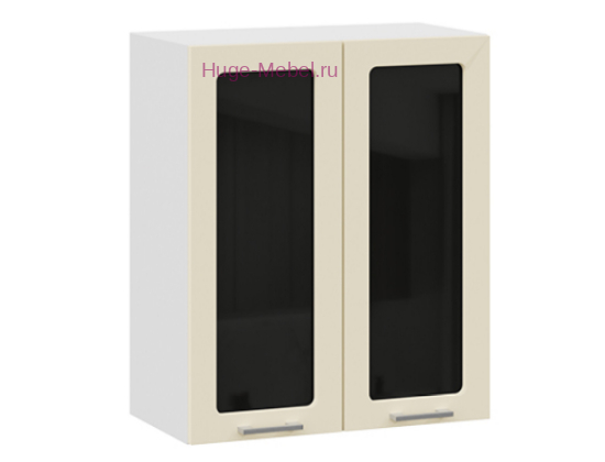 Кухонный шкаф верхний со стеклом 600 Катрин (крем)