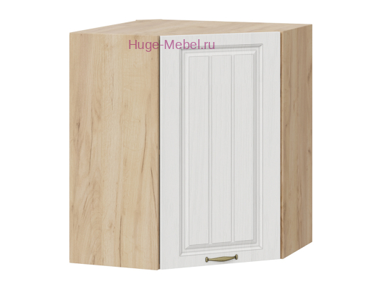 Угловой кухонный шкаф верхний 600 Мария (белый) корпус крафт