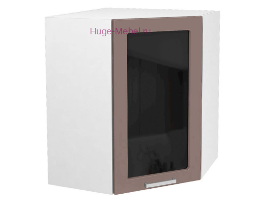 Угловой шкаф подвесной со стеклом 600 Катрин (муссон)