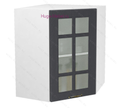 Угловой шкаф подвесной со стеклом 600 Мария (графит)