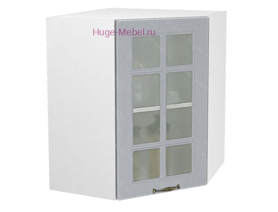 Угловой шкаф подвесной со стеклом 600 Мария (сталь)