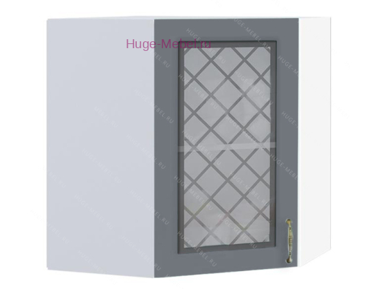 Угловой шкаф подвесной со стеклом 600 Модена (дуб серый)