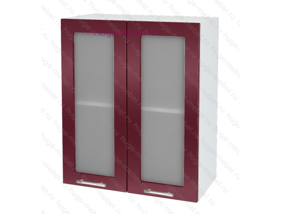 Кухонный шкаф верхний со стеклом 600 Ксения (бордо)