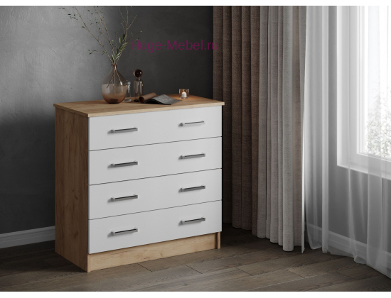 Комод "Катрин 3 белый/крафт"