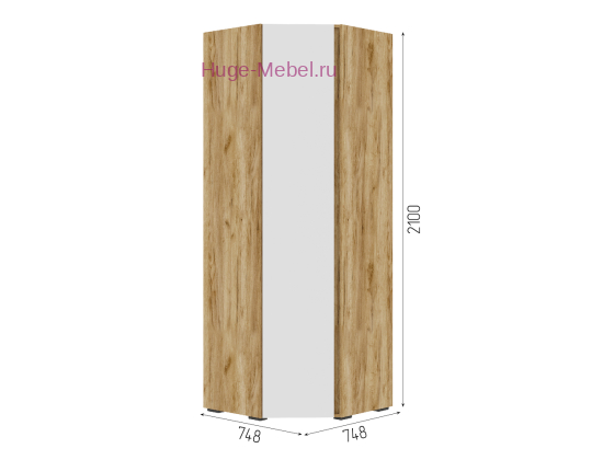 Угловой шкаф "Хелен ШК 04" белый+крафт