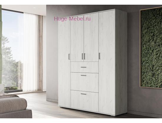 Шкаф "Нельсон-3" крафт белый