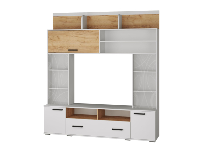 Стенка "Оскар-18 ОГЦС-2 белый/крафт" Стенка "Оскар-18 ОГЦС-2 белый/крафт"