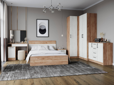 Спальня с угловым шкафом "Вегас" крафт Спальня с угловым шкафом "Вегас" крафт