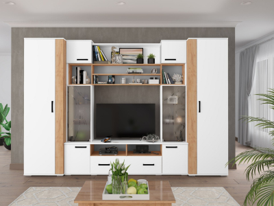 Гостиная "Оскар-18 К1 белая" Гостиная "Оскар-18 К1 белая"