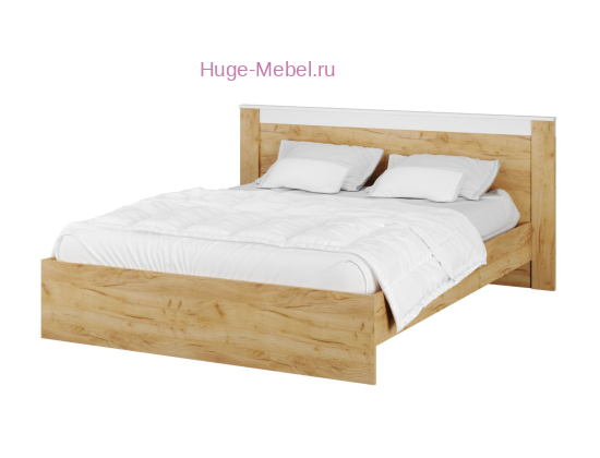 Двуспальная кровать "Адель" белый +крафт