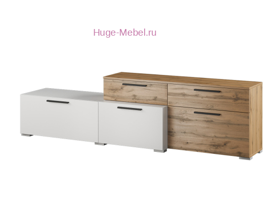 ТВ тумба "Альберо" крафт золото+белый