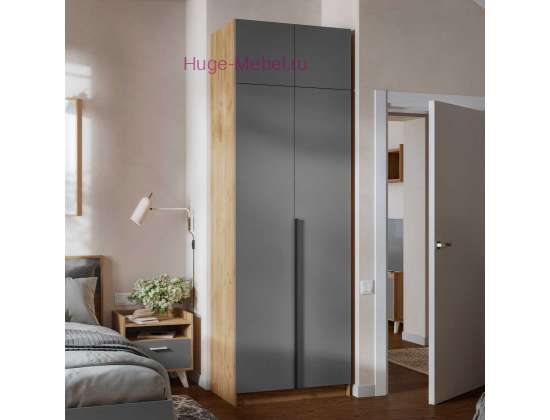 Шкаф "Лион ШК-01" графит высотой 240 см