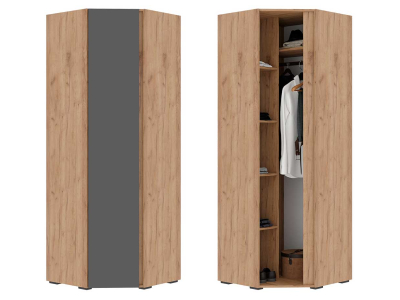 Угловой шкаф "Хелен ШК 04" графит+крафт Угловой шкаф "Хелен ШК 04" графит+крафт