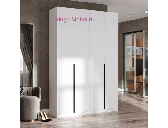 Шкаф "Лион ШК-03" белый высотой 240 см