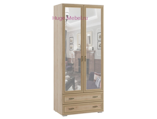 Шкаф двухстворчатый с зеркалом "Ливорно ЛШ-23" сонома