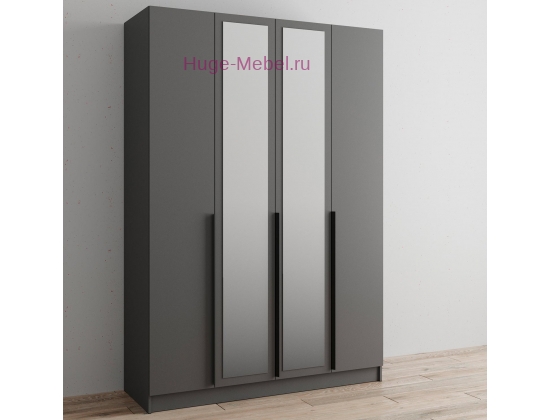 Шкаф "Мадрид" 1,6 м с зеркалом графит