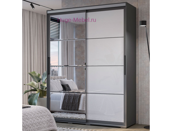 Шкаф-купе 1.6 метра "Крафт-6" графит