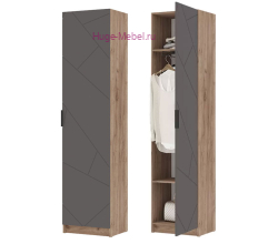 Шкаф платяной 50 см "Орегон" асфальт+ дуб крафт