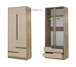 Шкаф 2-х створчатый "Гавана" кашемир/крафт серый