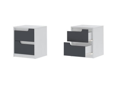 Тумба прикроватная "Гавана" графит/белый