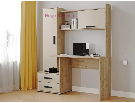 Стол компьютерный "Квартет-9" кашемир/крафт серый