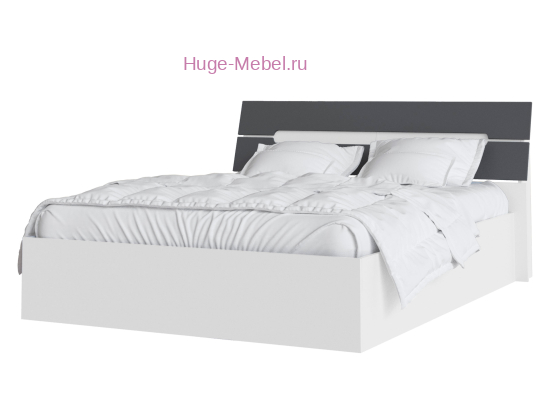 Кровать 160х200 "Гавана" графит/белый с основанием ЛДСП