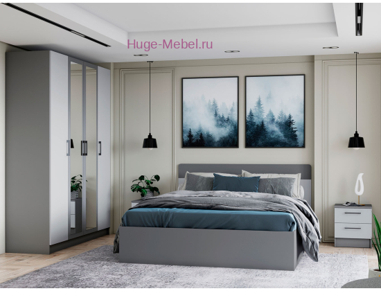 Спальный гарнитур "Вегас" графит серый