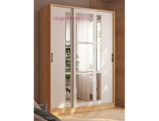 Шкаф-купе 160 см "Стиль-2" кашемир +дуб крафт