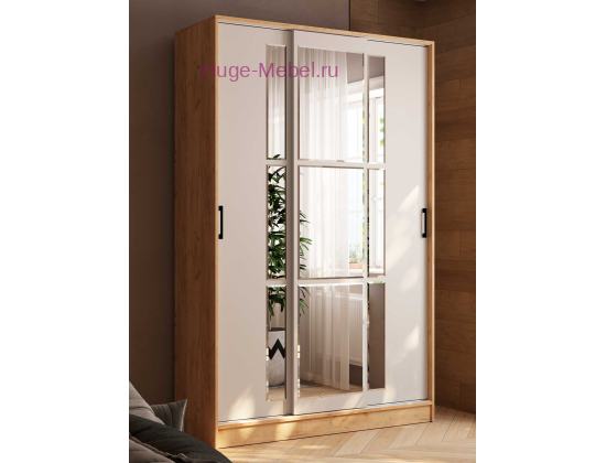 Шкаф-купе 140 см "Стиль-2" кашемир +дуб крафт