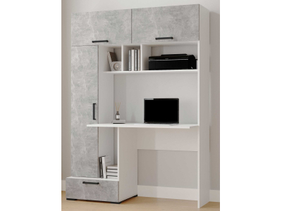 Стол компьютерный "Квартет-11" ателье светлое/белый