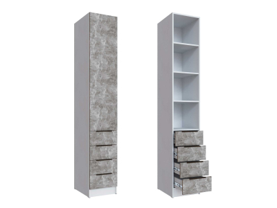 Шкаф "Мадрид" 40 см с 4 ящиками ателье+белый Шкаф "Мадрид" 40 см с 4 ящиками ателье+белый