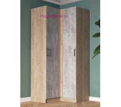 Угловой шкаф "Вегас" крафт серый +цемент