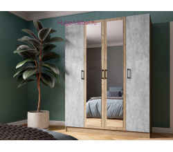 Шкаф 160 см "Вегас" крафт серый +цемент