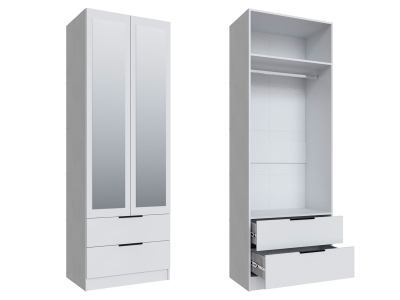 Шкаф 80 см с 2 ящиками и зеркалом "Мадрид" белый Шкаф 80 см с 2 ящиками и зеркалом "Мадрид" белый